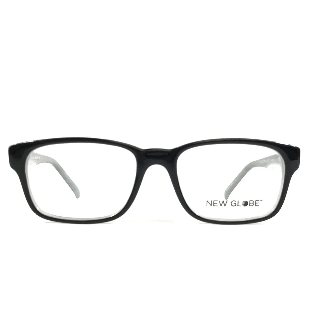 New Globe Eyeglasses Frames L4066-P BLACK Gray Rectangle Full Rim 49-16-130